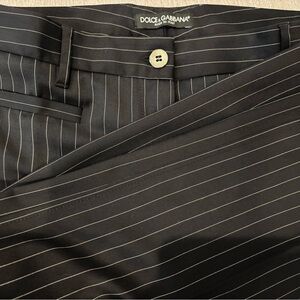 Dolce & Gabbana Black Pinstripe Trousers-Size 40
